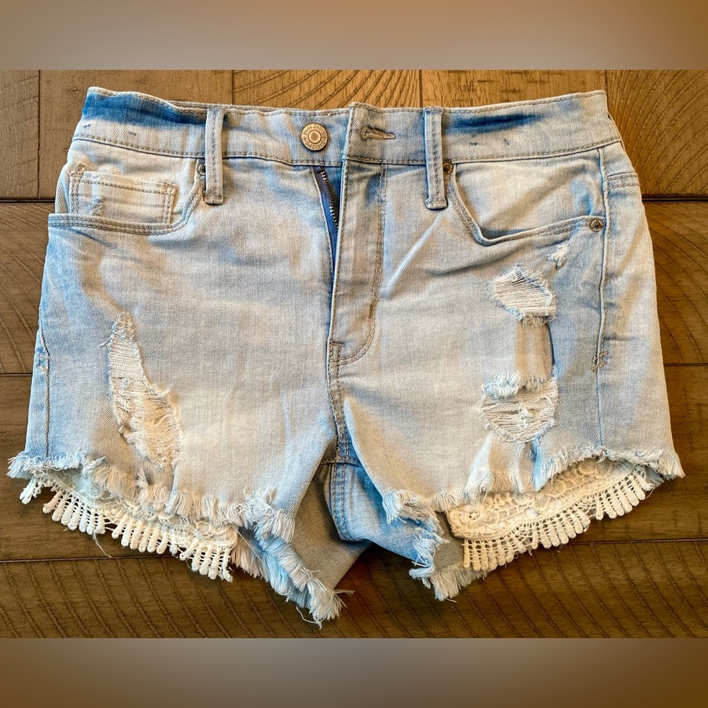 Jean Shorts - High Rise Shortie, Flex Stretch, Light Wash - Size 5
